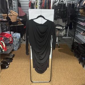 Elegant Black Draped Dress